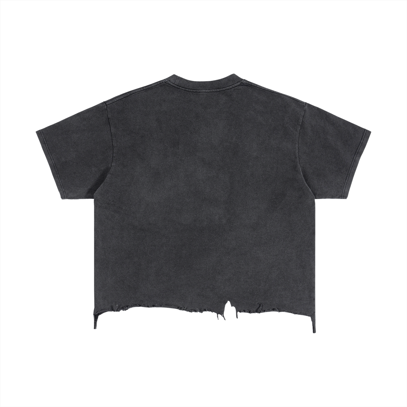 Unisex Vintage Wash Boxy Distressed Hem T-Shirt