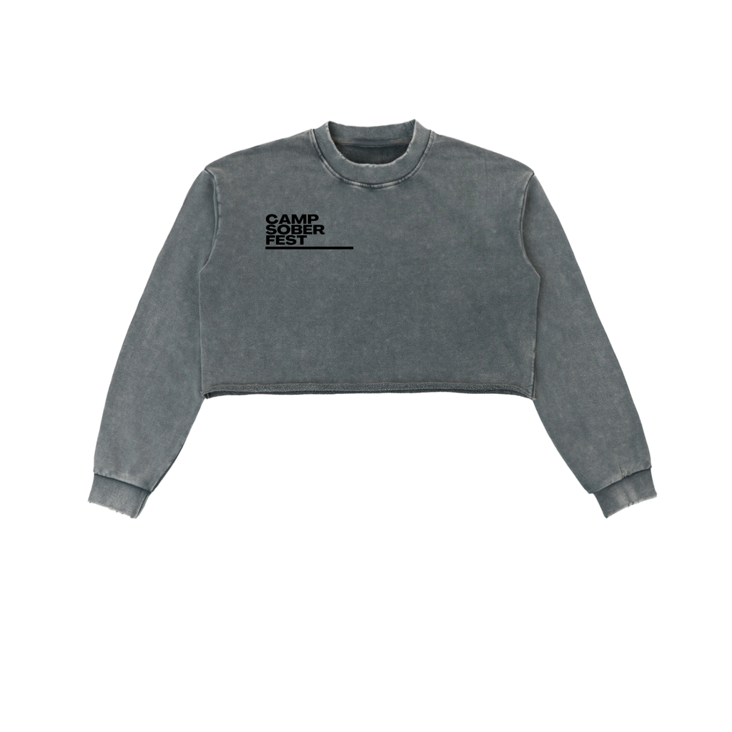 IPMHIYH Raw Edge Cropped Sweatshirt
