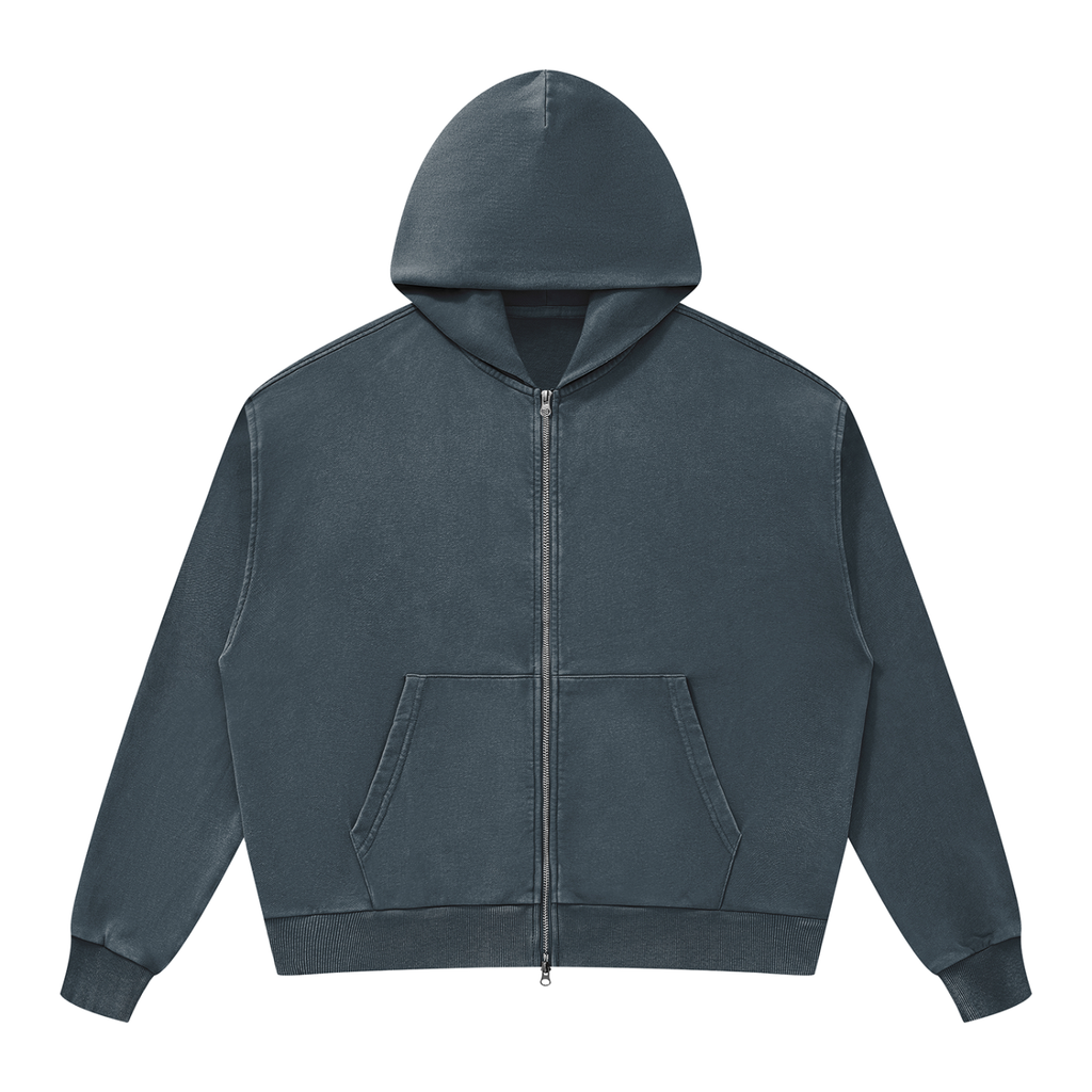 Unisex Life Saving Love Mineral Wash Boxy Full Zip Hoodie