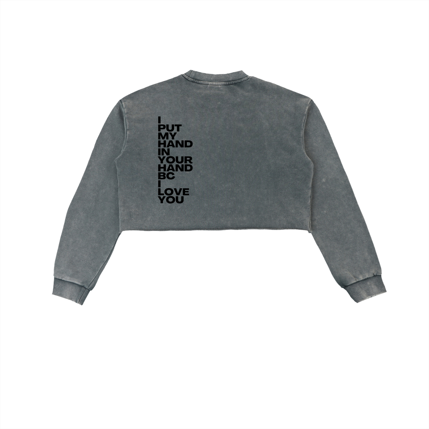 IPMHIYH Raw Edge Cropped Sweatshirt