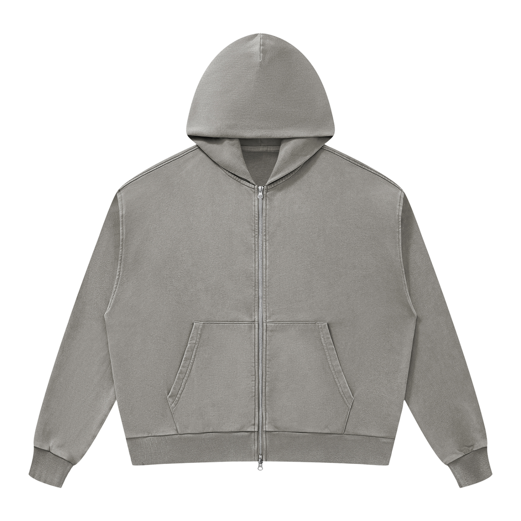 Unisex Life Saving Love Mineral Wash Boxy Full Zip Hoodie