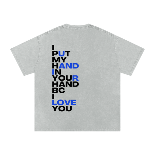 IPMHIYH Snow Washed Boxy Oversized Cotton T-Shirt
