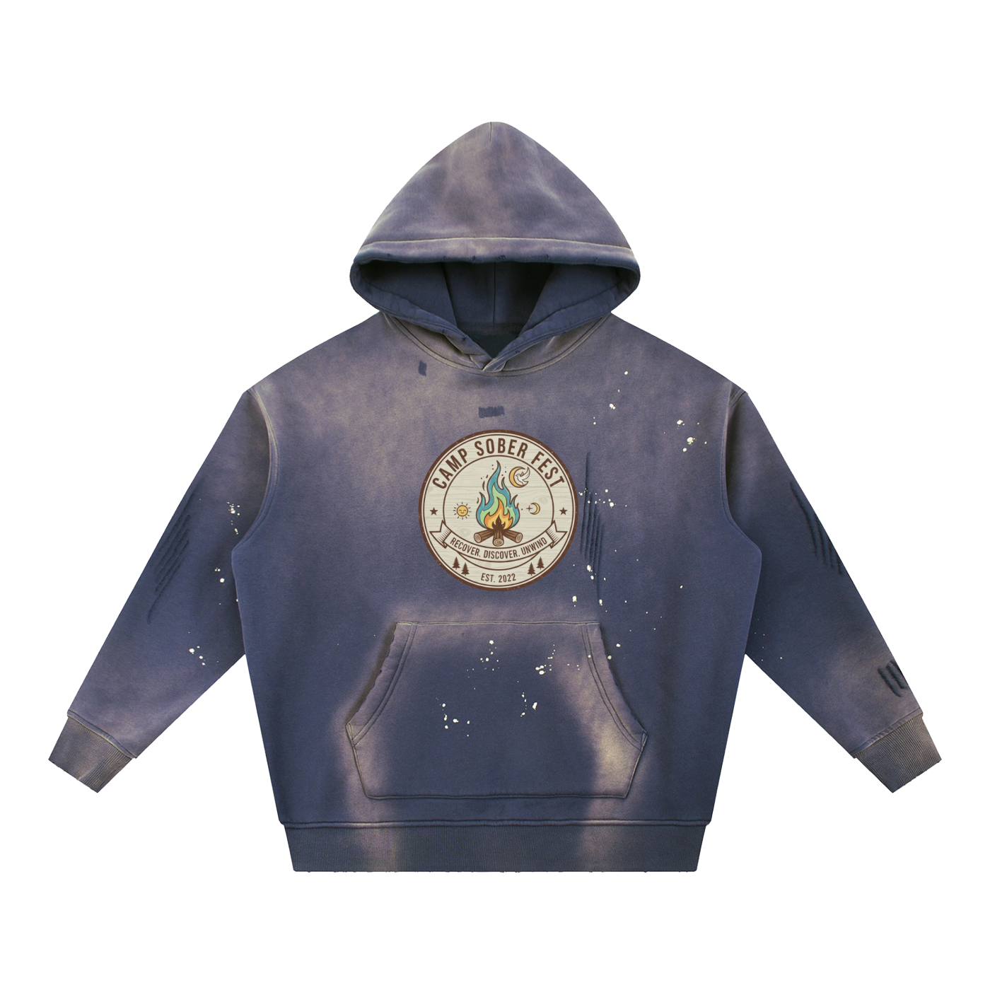 Men's Recover, Discover, Unwind Vintage Washed Fleece Hoodie