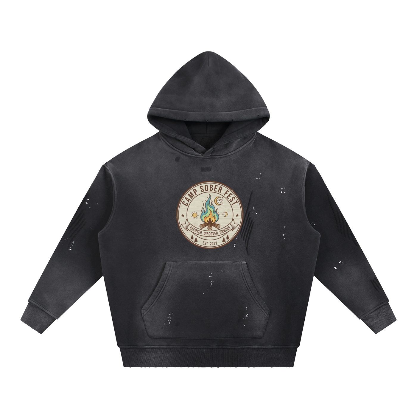 Men's Recover, Discover, Unwind Vintage Washed Fleece Hoodie