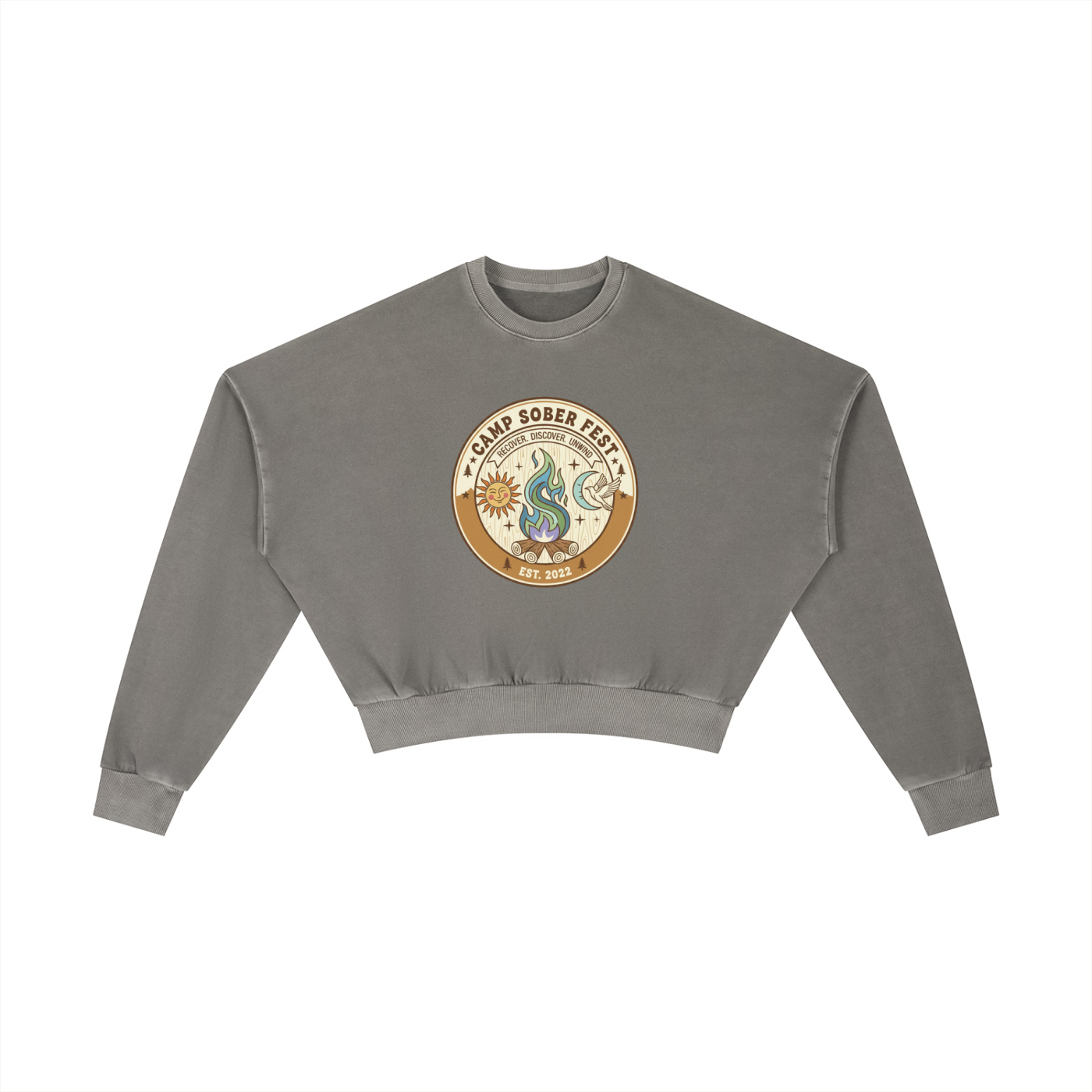 Recover, Discover, Unwind Vintage Washed Cropped Sweatshirt