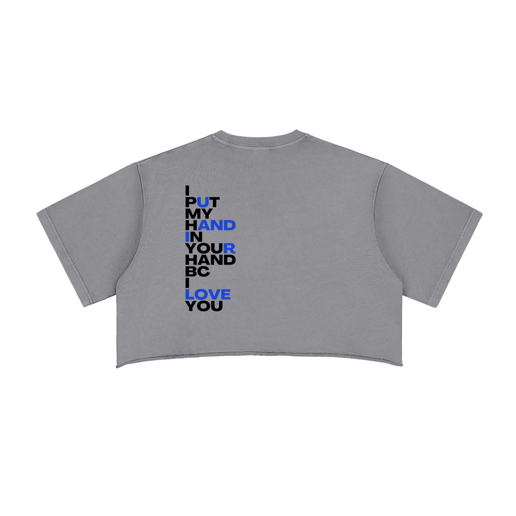 UNIRLOVE Snow Washed Raw Edge Crop Top