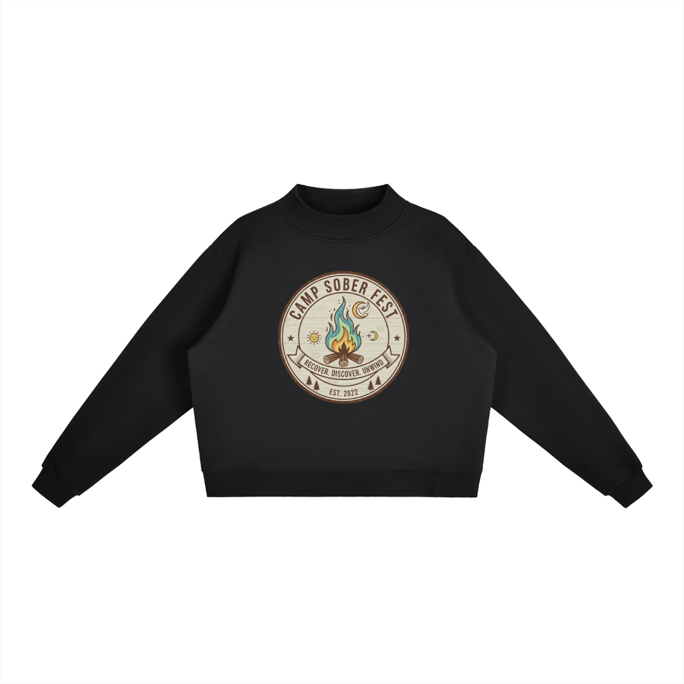 Women's Recover, Discover, Unwind Fleece Mock-Neck Crew Sweatshirt