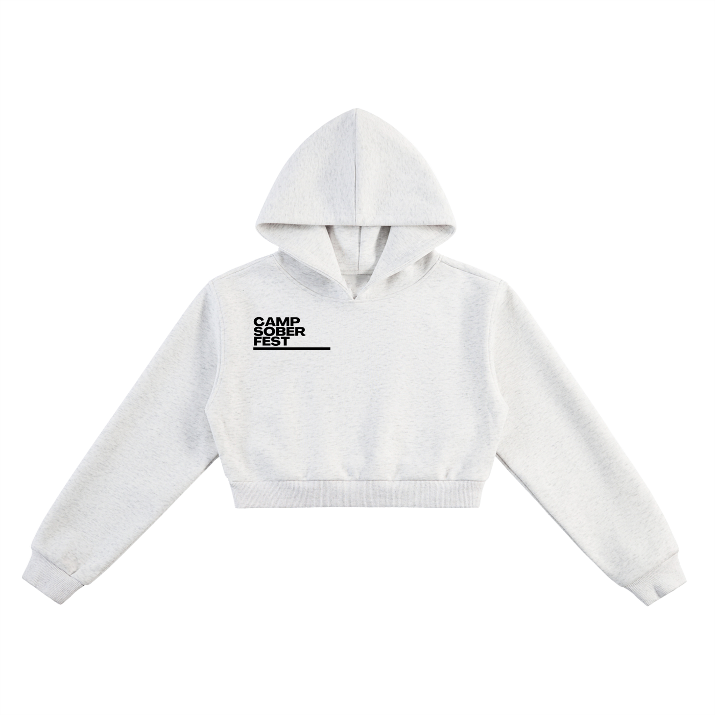 Flower Gray Essential Cropped Hoodie (Sweatsuit Top)