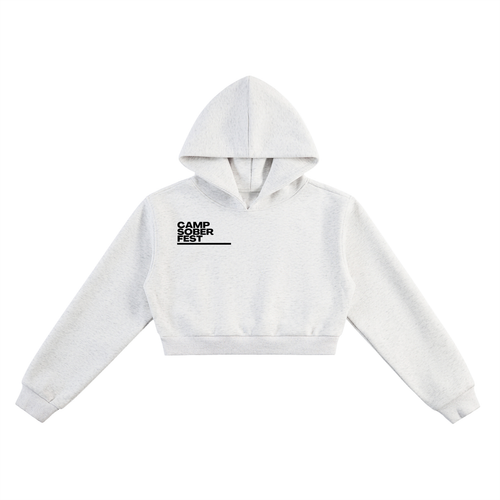 Flower Gray Essential Cropped Hoodie (Sweatsuit Top)