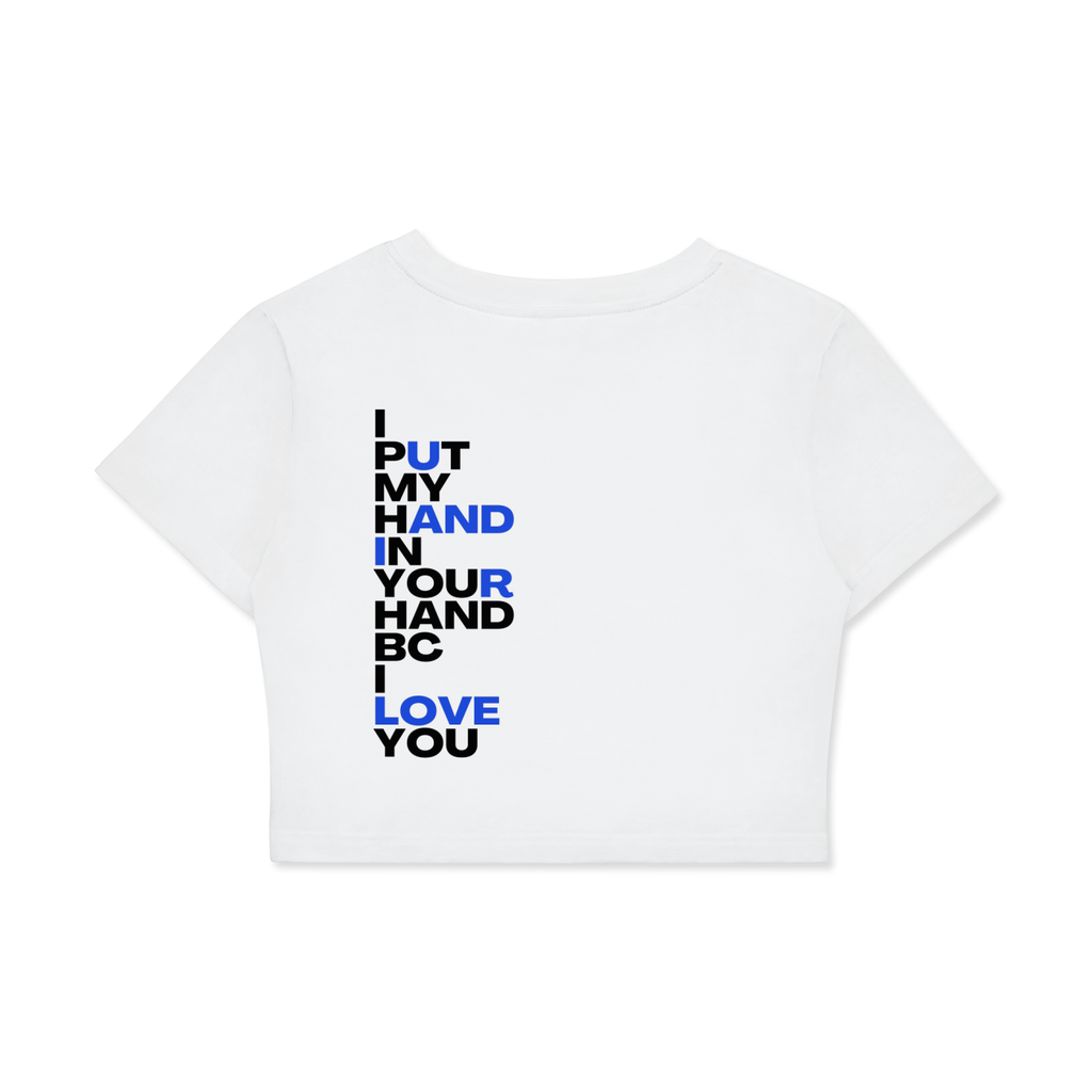 U AND I R LOVE Fitted Crop Cotton T-Shirt