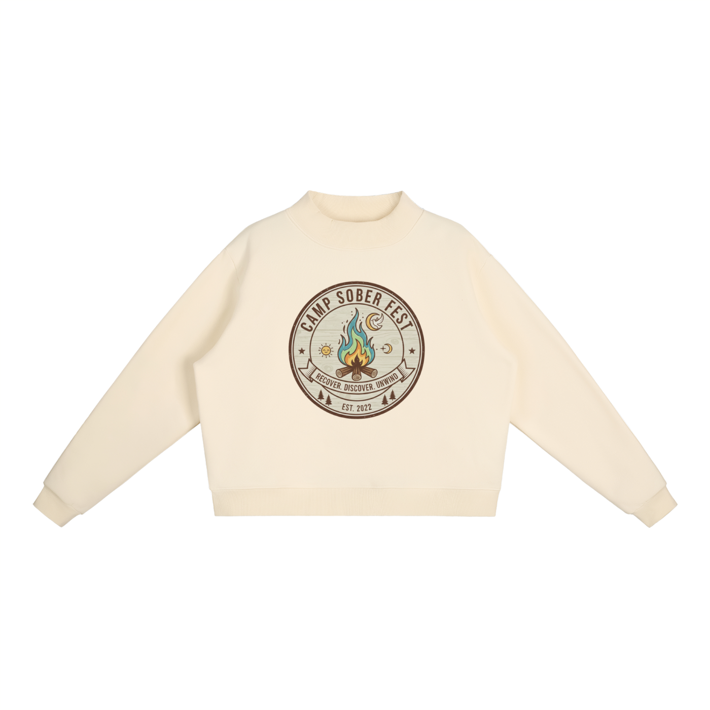 Women's Recover, Discover, Unwind Fleece Mock-Neck Crew Sweatshirt
