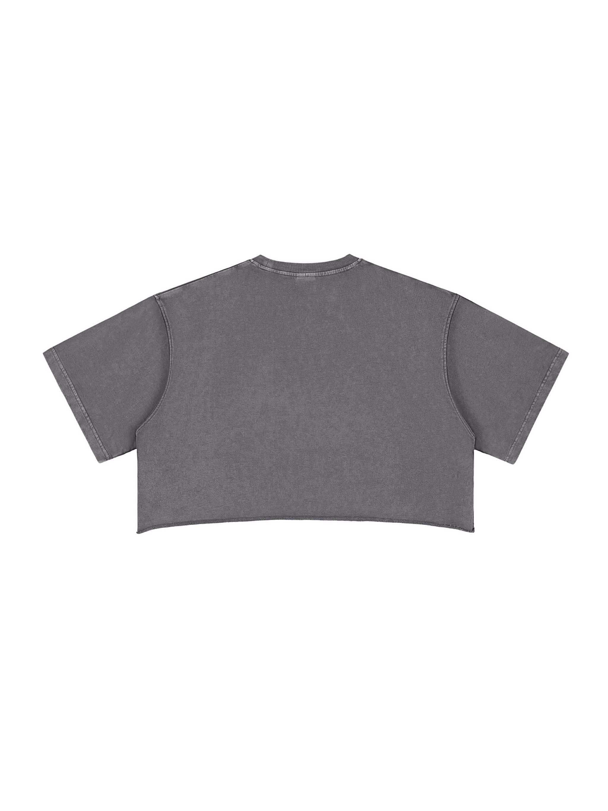 UNIRLOVE Snow Washed Raw Edge Crop Top
