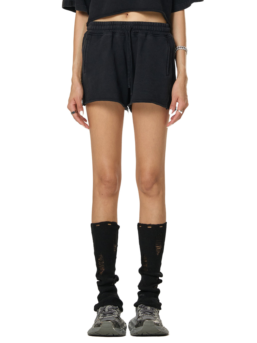 Women's CSF Snow Washed Raw Edge Drawstring Shorts