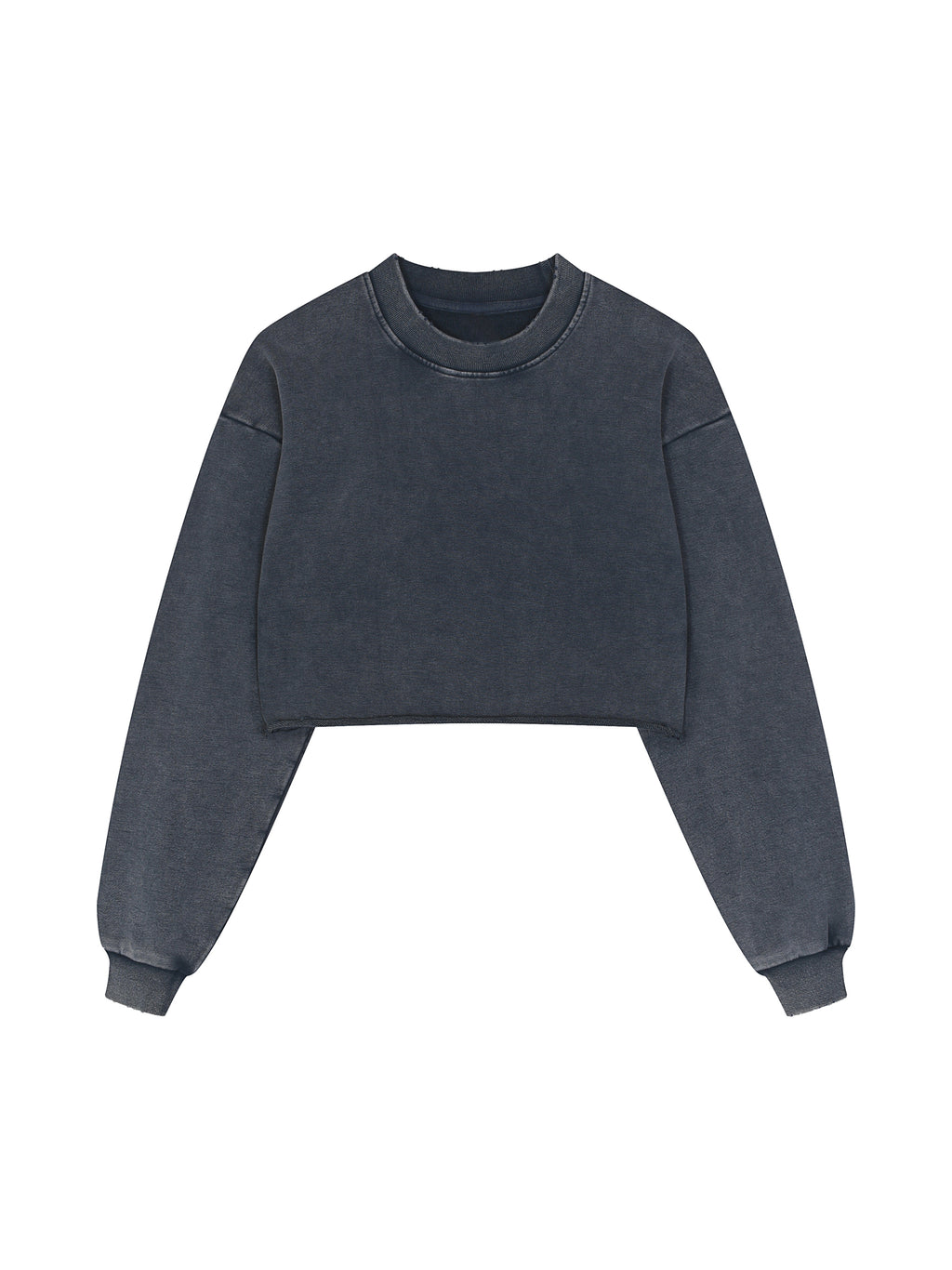 IPMHIYH Raw Edge Cropped Sweatshirt