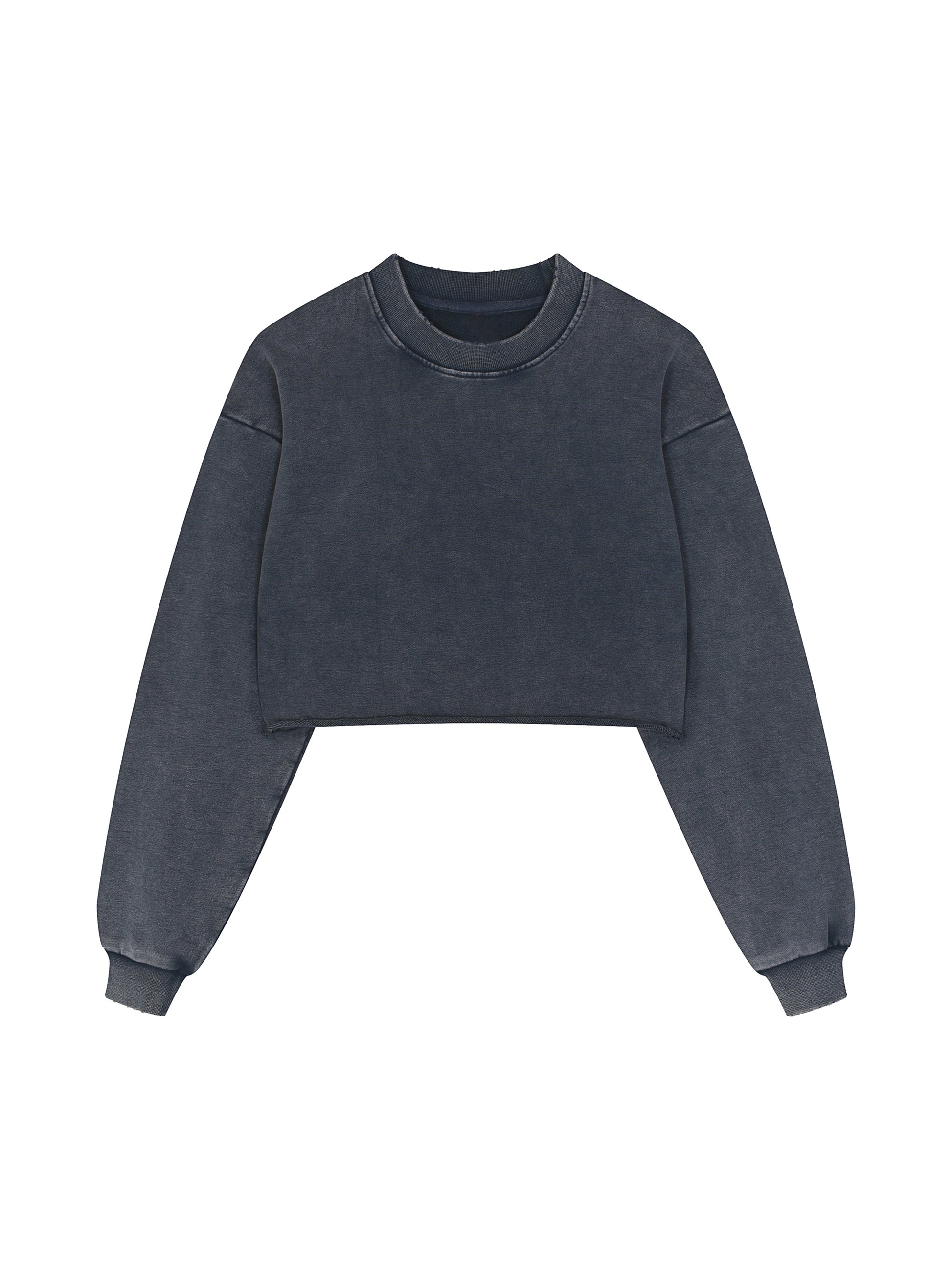 IPMHIYH Raw Edge Cropped Sweatshirt