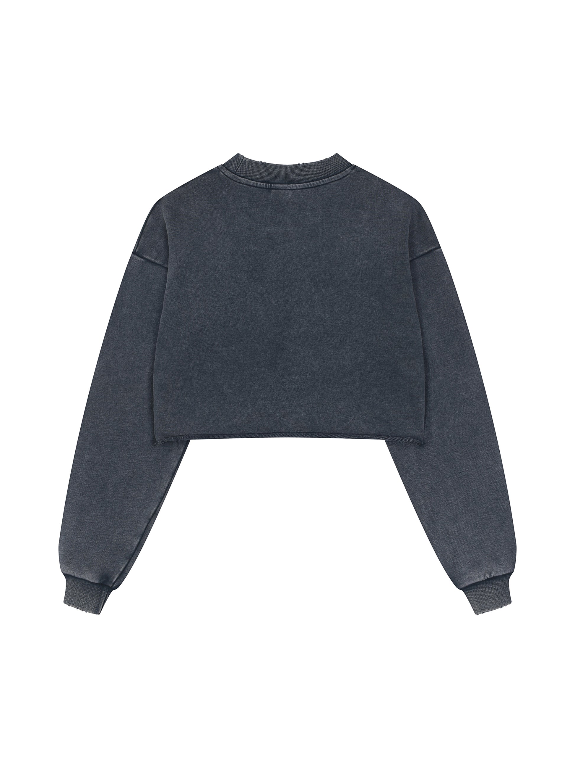 IPMHIYH Raw Edge Cropped Sweatshirt