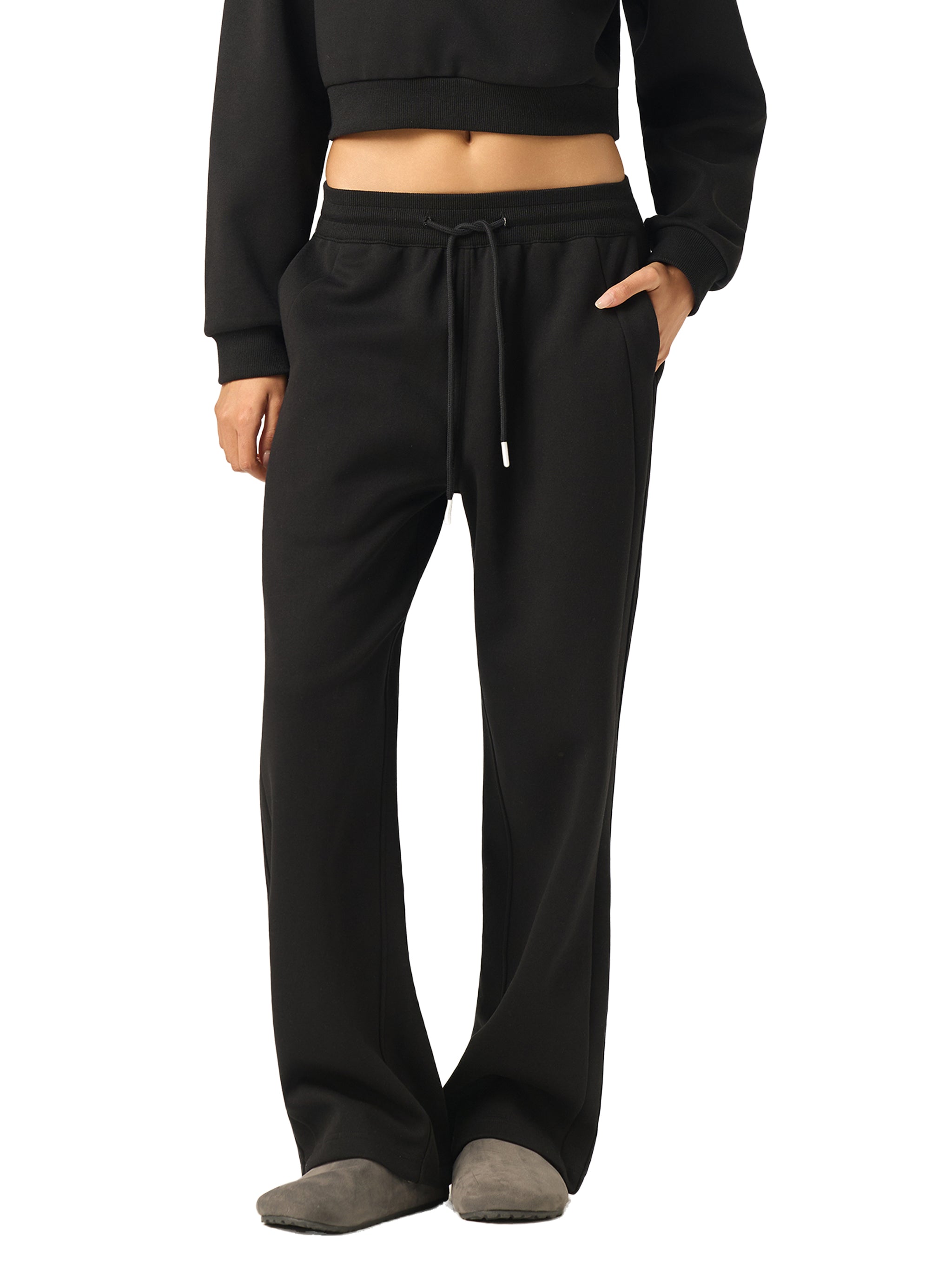 Flower Gray Essential Drawstring Straight-Leg (Sweatpants for Set)