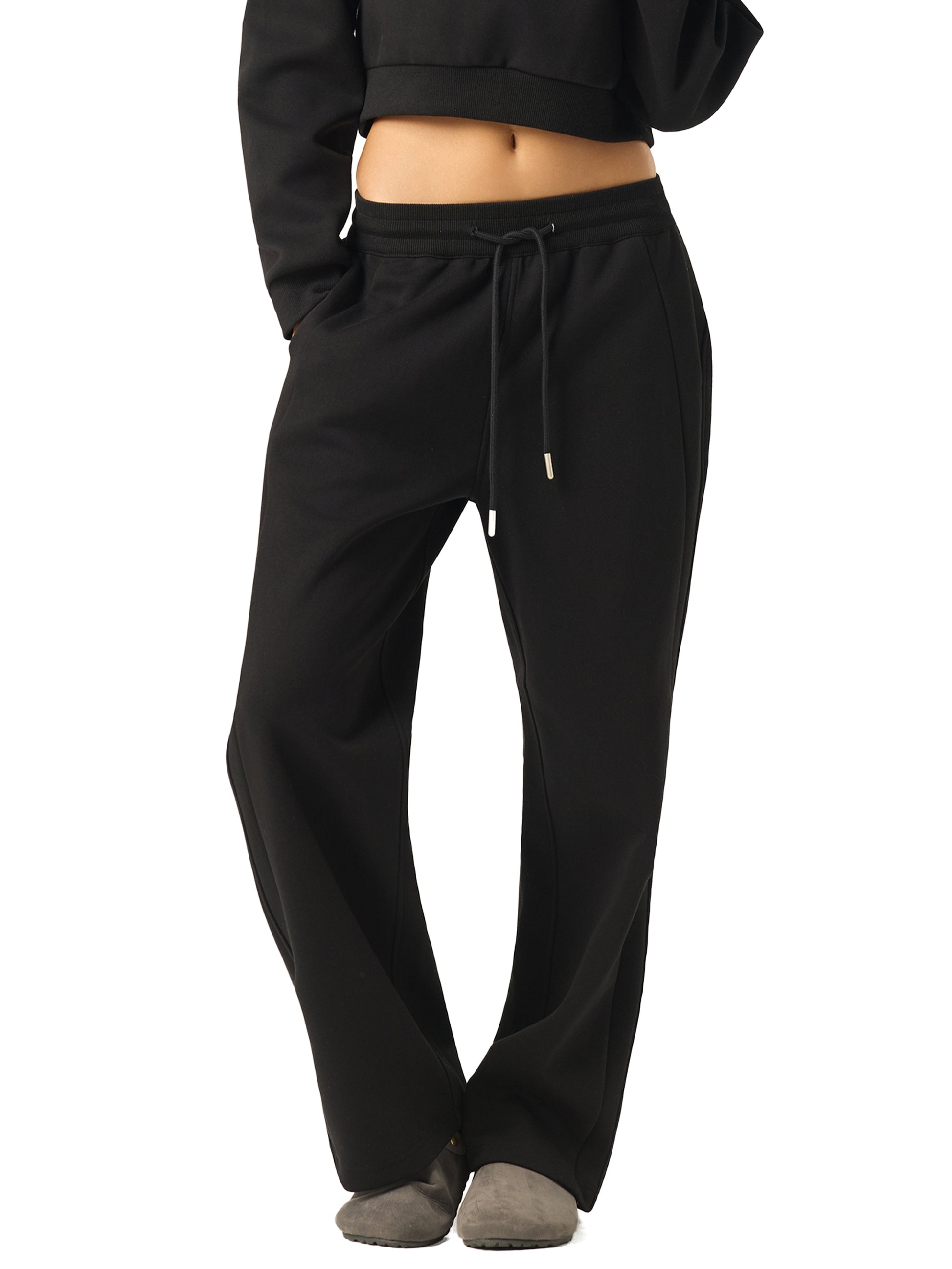 Flower Gray Essential Drawstring Straight-Leg (Sweatpants for Set)