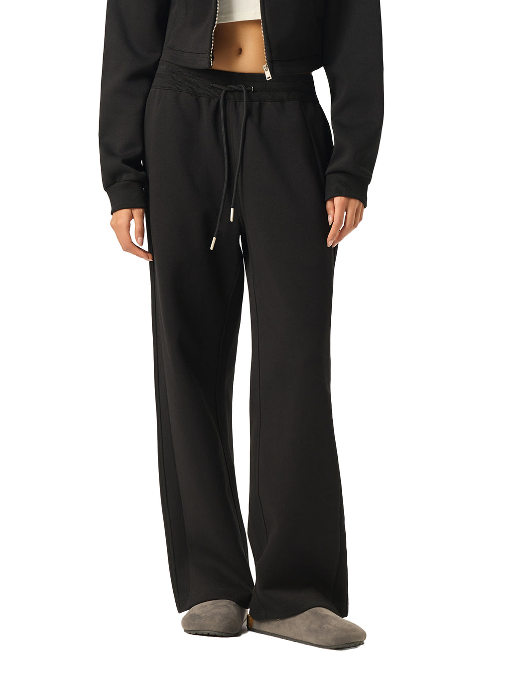 Flower Gray Essential Drawstring Straight-Leg (Sweatpants for Set)