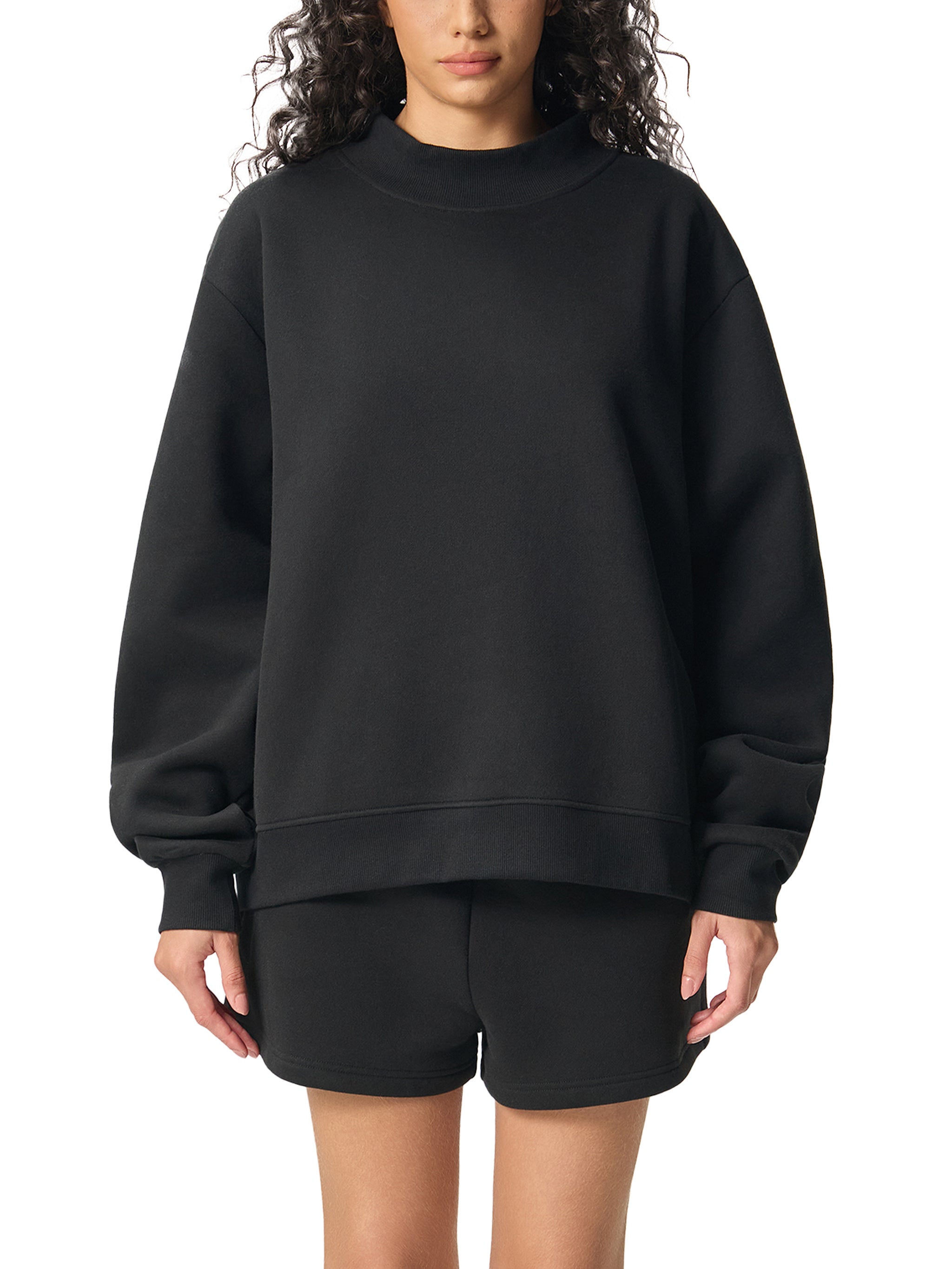 Women's Recover, Discover, Unwind Fleece Mock-Neck Crew Sweatshirt
