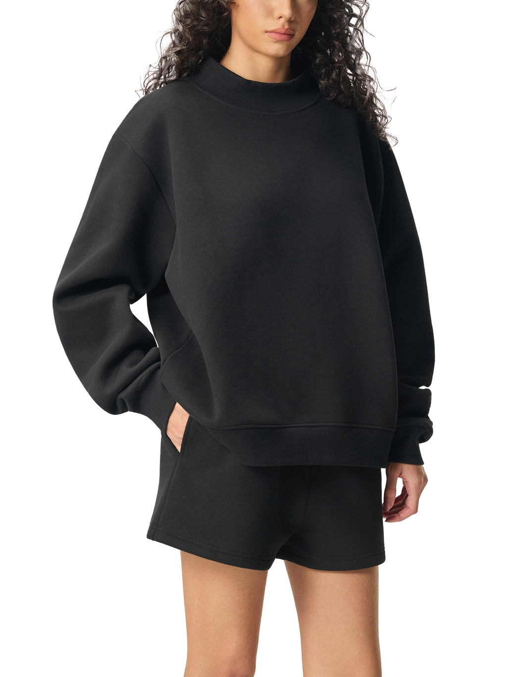Women's Recover, Discover, Unwind Fleece Mock-Neck Crew Sweatshirt