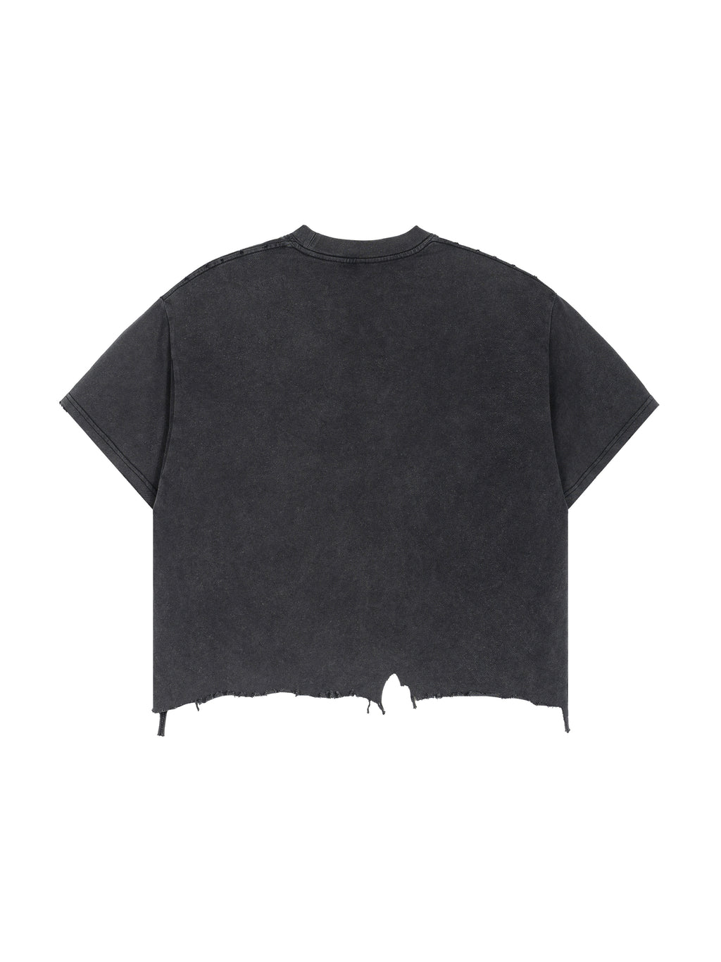 Unisex Vintage Wash Boxy Distressed Hem T-Shirt