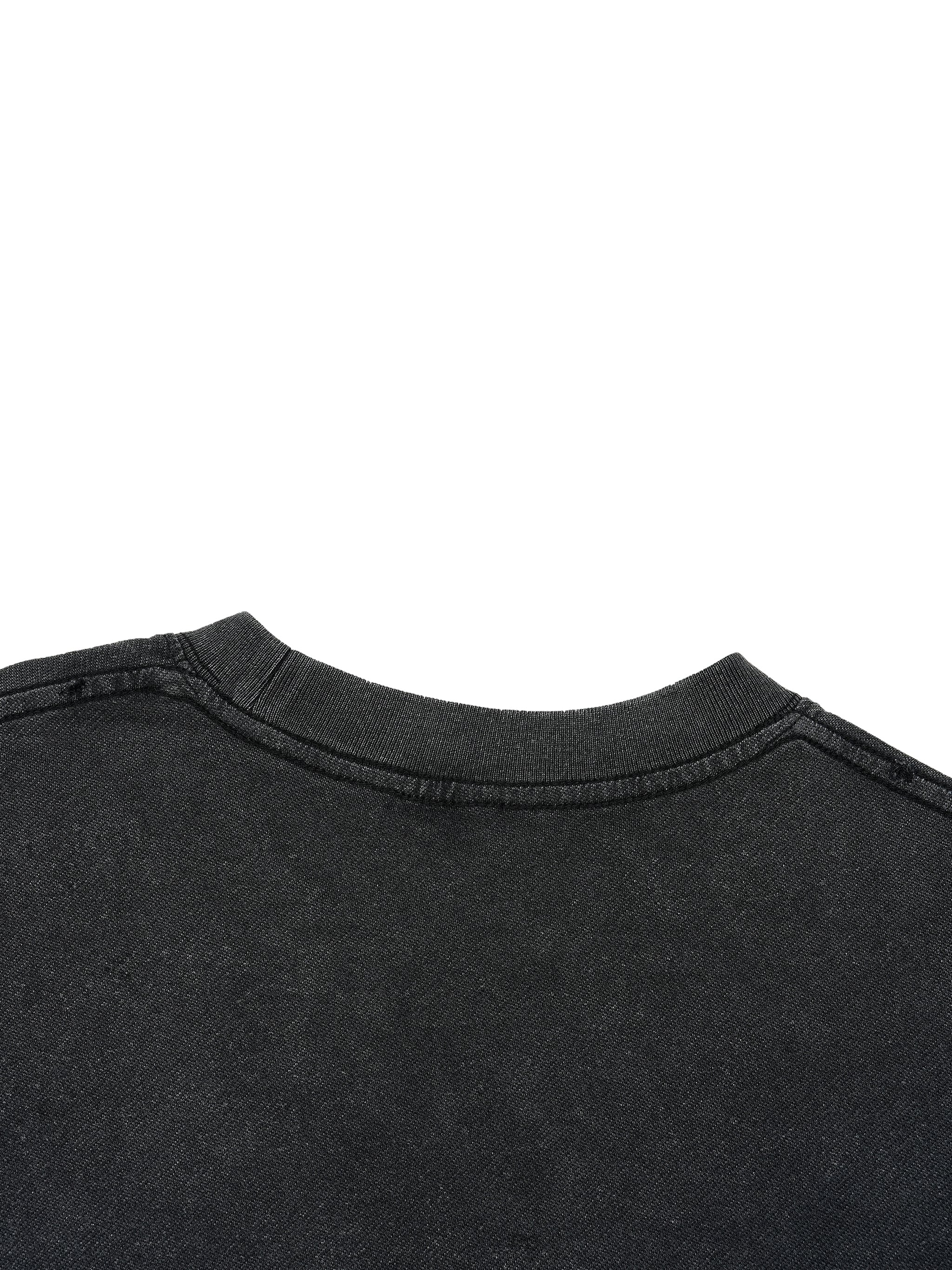 Unisex Vintage Wash Boxy Distressed Hem T-Shirt